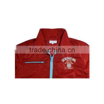 Fashion Red Stain Polyester Shiny Spring Men Bomber Jacket photo-4