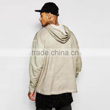 Hot Sale Plain Hoodies no Pocket Blank High Quality Loose Fit Mans Hoodies photo-2