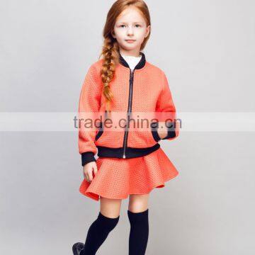 STOCK available! COOL KID ZONE 2016 fashion autumn child clothes skirt and blouse sets for childs