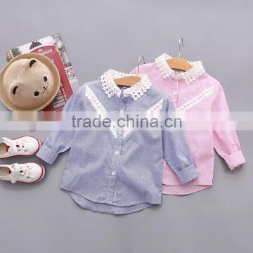 S33418W Baby Girl Shirt Brand Cotton White Embroidery Girls Blouses photo-2