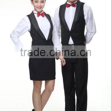 Juqian Custom High End Slim Fit Western Restaurant Waitress Tuxedo Uniform Designs photo-2
