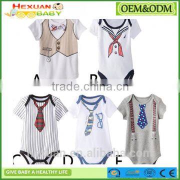 Short sleeve cartoon printing wholesale baby romper gift set