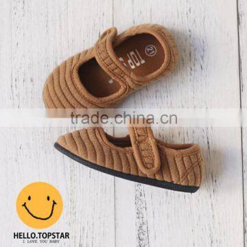 Canvas Fabric Girl Shoes, Magic Hook and Loop Kids Shoes photo-6