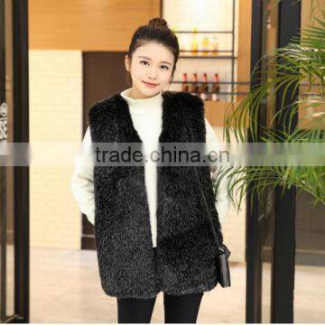 Autumn and winter new faux fox fur vest jacket 2016 new fur vest snowmill vest in the long section