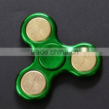 Gold - Plated Fingertips Gyro Decompression Toys Sequins Plastic Printing Finger Between the Toys Three - Leaf Spiral photo-6