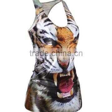 Small MOQ Cheap Animal Tiger 3D Printed Sleeveless Garment Ladies photo-2