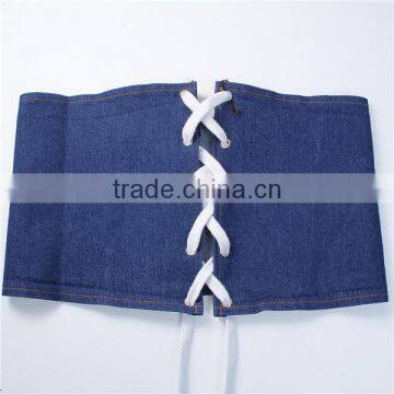 Denim Belt Waistband White Deep Blue Size L photo-3