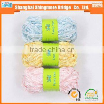 China Novelty Yarn Factory Best Selling Oeko Tex Certified 1/0.7Nm 100% Polyester Bright Reflective Color Velvet Chenille Yarn photo-6