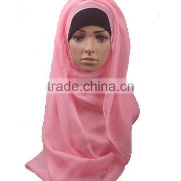 Hot Sale Summer Spring Women Muslim Hijab Scarf Fashion Plain Color Cotton Scarves photo-2