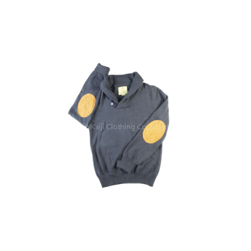 Men\'s Jersey Shawl Knitwear Leather Patches Fashion Sweater Outerwear