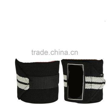 Weight Lifting Wrist Wraps in Red Color With Two Black Strips photo-4