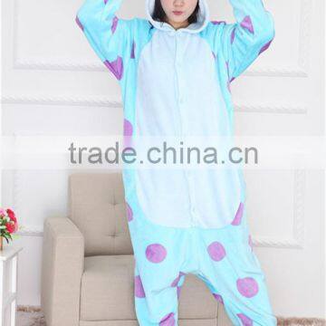 Blue Cow Onesie Flannel Pajamas