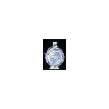 Precious blue-and-white porcelain vase, antiques