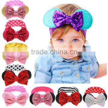 Sequin Bow Bunny Baby Headband