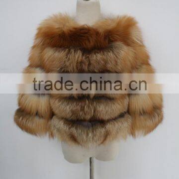 Fashion Pretty Luxury Natural Fox Fur Caot For Women With Factory Price