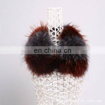 Top grade raccoon fur collar custom phase color fur square collar wholesale