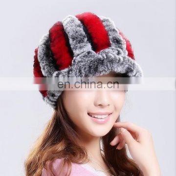 Custom Pom Pom knit hat Russian fur hat fur hat women