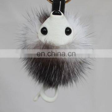 Popular New Keyring Accessory Genuine Fox Fur Custom Hedgehog Fur Keychain photo-2