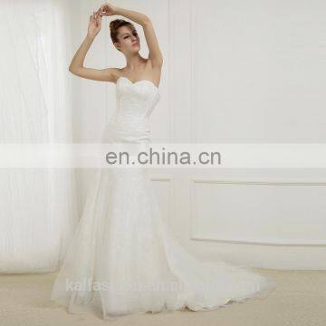 EBX-154A Glamorous Sweetheart corset Long train lace cover Dropped Bridal dress