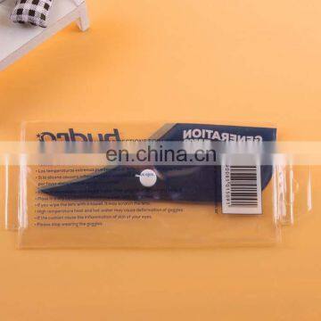 Custom wholesale clear pvc bag with button high quality plastic packaging bag for pen ,ruler