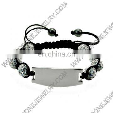 wholesale latest unique design bracelet stainless steel jewelry beads engravable bracelet