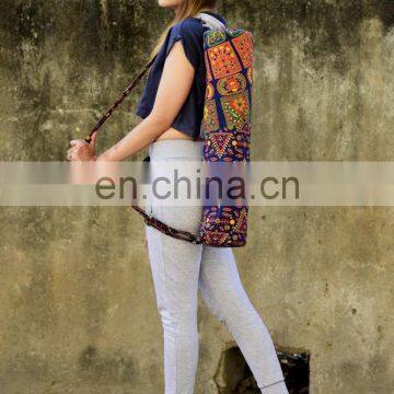 Indian Handmade Latest Mandala Blue Shoulder Strap Sports Bag, Mat Bag Yoga Bag Popular Yoga Mat Carrier Bag