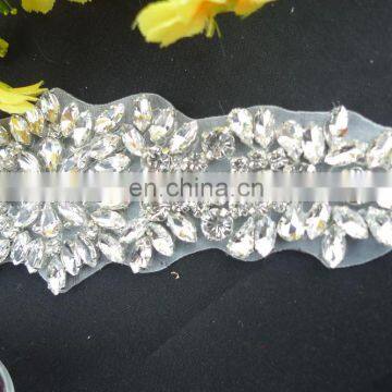 2016 Hot Fix Motif Bridal Wedding Dress Accessories Crystal Bridal Applique Trim photo-3