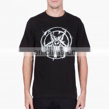 2015 Fashion Mens Short Sleeve t Shirts With White Printing Thin Cotton Jersey Fabric photo-3