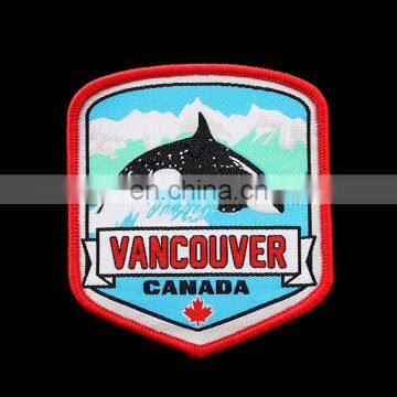 High quality custom logo dolphin woven decorative clothing patches