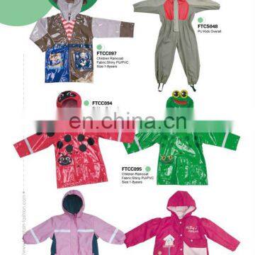 CHILDREN KNIT PU RAINCOAT