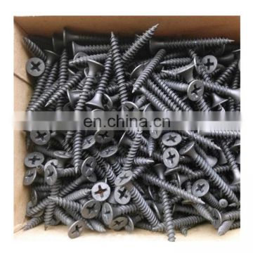 Black phosphated fine and coarse thread gypsum board drywall screw