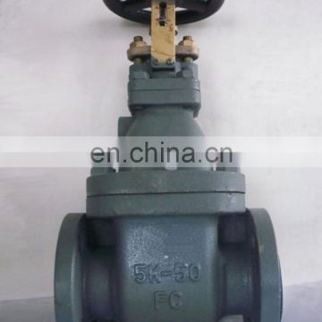 Marine JIS 10K Cast Iron Flange Gate Valve