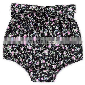 Wholesale Latest Design Sunflower Baby Girls Short Pants Bowtie Summer Girls Shorts photo-3