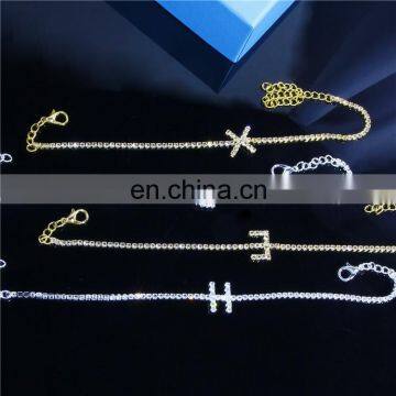 Браслет с именем из 26 букв, индивидуальный теннисный браслет, браслет с буквами и кристаллами, браслет для лодыжки