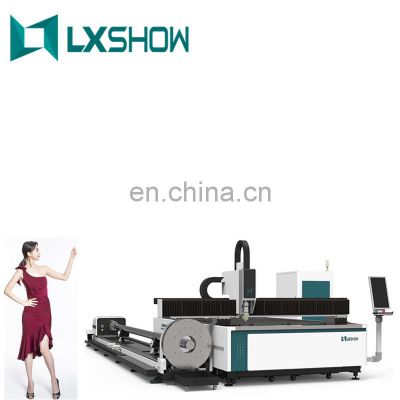 2021 LXSHOW affordable 1kw 4kw stainless steel square tube carbon steel pipe auto rotary fiber laser cutting machine for metal