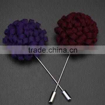 Handmade Men's Flower Lapel Pin 1.3" Wool Felt Boutonniere Stick Pin ML14 photo-3