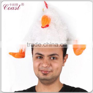 cute white plush animal chicken hats