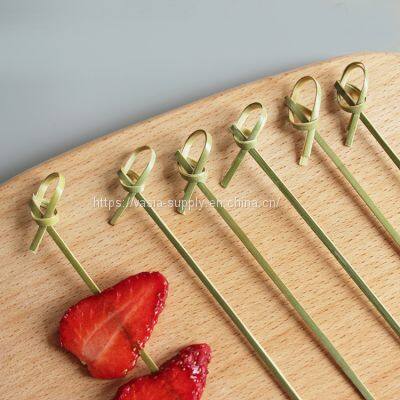 6 Inch Bamboo Knot Skewers Twisted Ends Bamboo Sticks Cocktail Picks photo-2