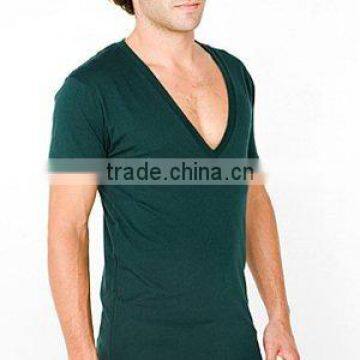 New Summer deep Neck Casual V-neck T-shirt Standard Sports