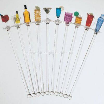 China wholesale fashion plastic cocktail stirrer clear transparent stirrers