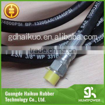 Flexible rubber hydraulic hose with pipe fittings R1/R2