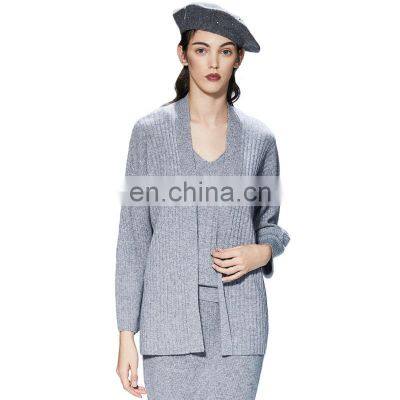 Women Sleeveless Wool Cashmere Knit Vest Camisole and Cardigan Set photo-4