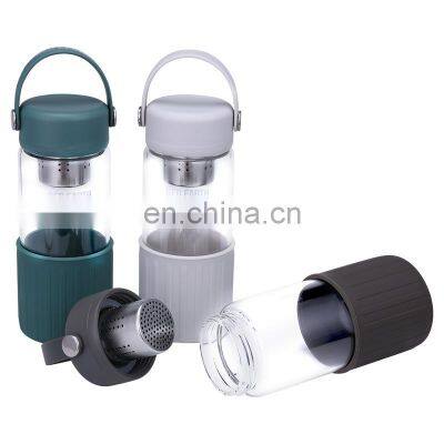 2021 500ml  water bottle  BPA free with holder food grade customized Gint Summer new product  with tea filter