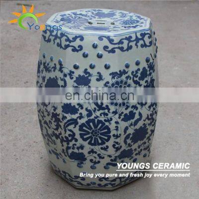 Luxury Chinese Antique Hand Painted Ceramic Stools With Flower Design