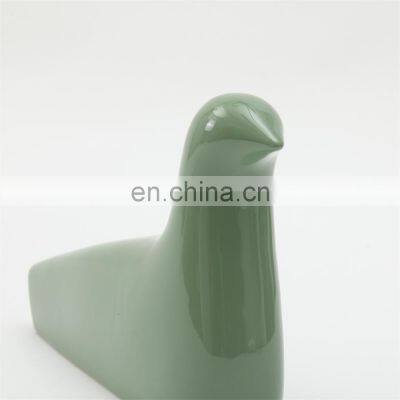 Modern Cute Bird Animal Sculpture Amazon Hot White Green Sale Smooth Ceramic Decor Accessories for Home photo-4