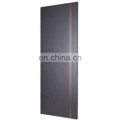 Grey stain stylish twin vertical rose copper inlay down house doors