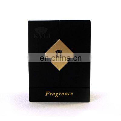Special Design Soft Touching Custom Black Luxury Perfume Box Packaging
