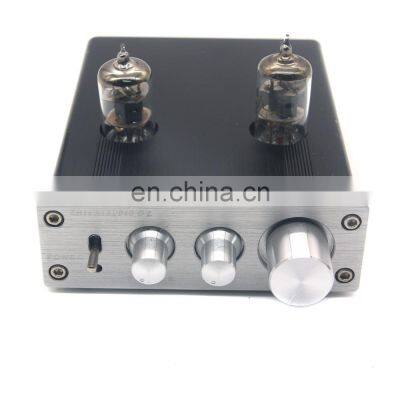 ZHILAI D2 HIFI Digital Audio Preamp 6J1 Valve Tube Preamplifier Dual Channel Treble Bass with Power Adapter Silver