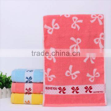 bowknot design 100% cotton wholesale price terry baby bath towel / customized beach towel