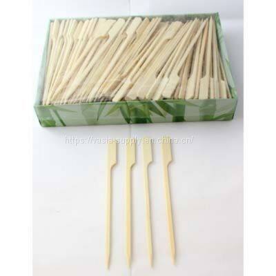 Wholesale disposable Wooden bamboo paddle picks skewer bbq sticks